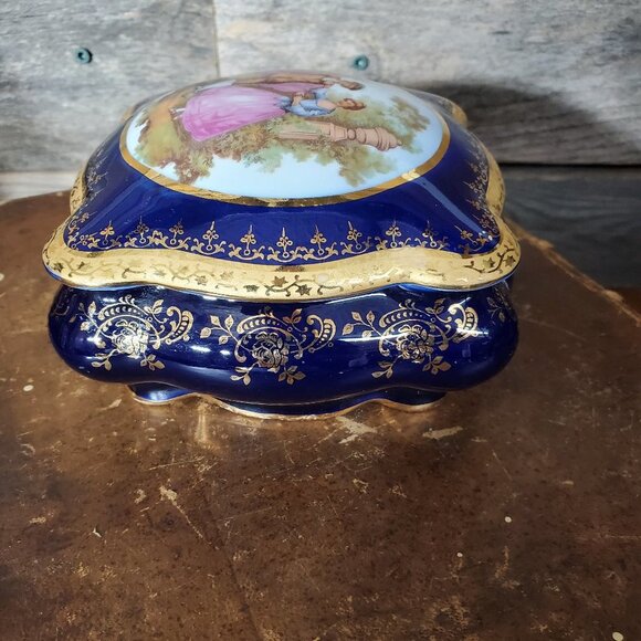 Vintage Imperia Limoges French Cobalt 22K GOLD Tri - Picture 10 of 12